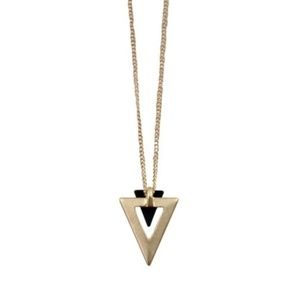 Dainty Black Gold Triangle Pendant Adjustable Chain Necklaces